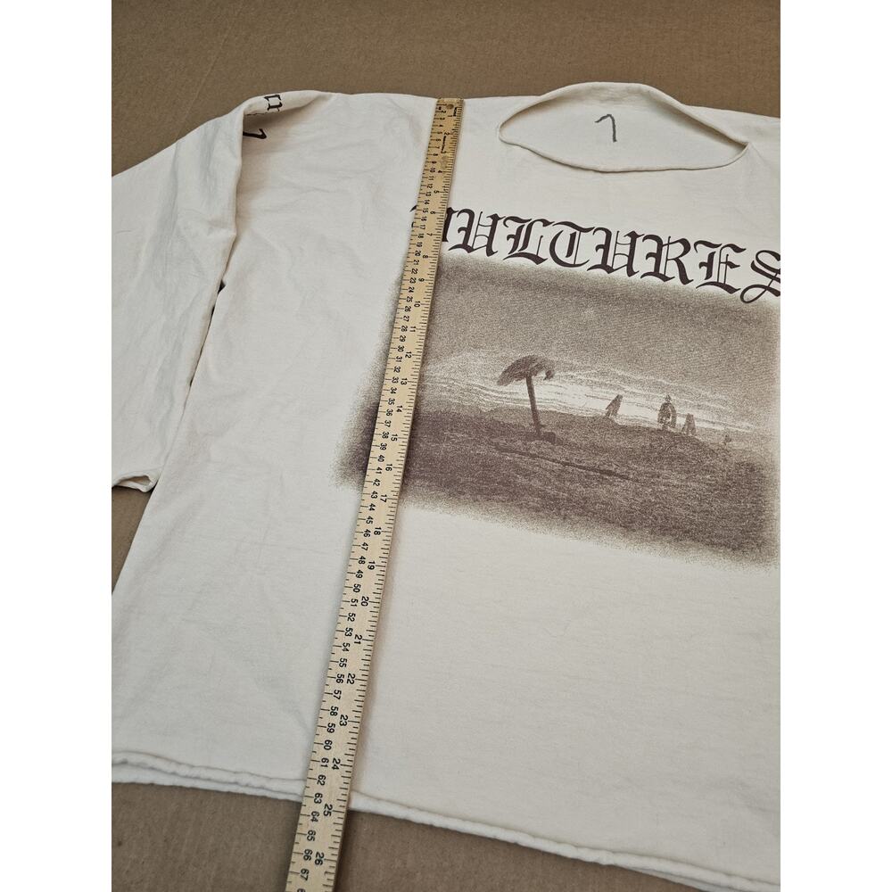 NEW YEEZY YZY Gosha Long Sleeve Vultures Album Box T Shirt Cream Sz 1 S/M Kanye - Picture 3 of 9